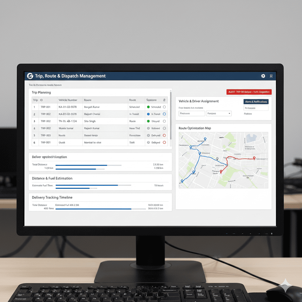 Trip and route management software for logistics operations