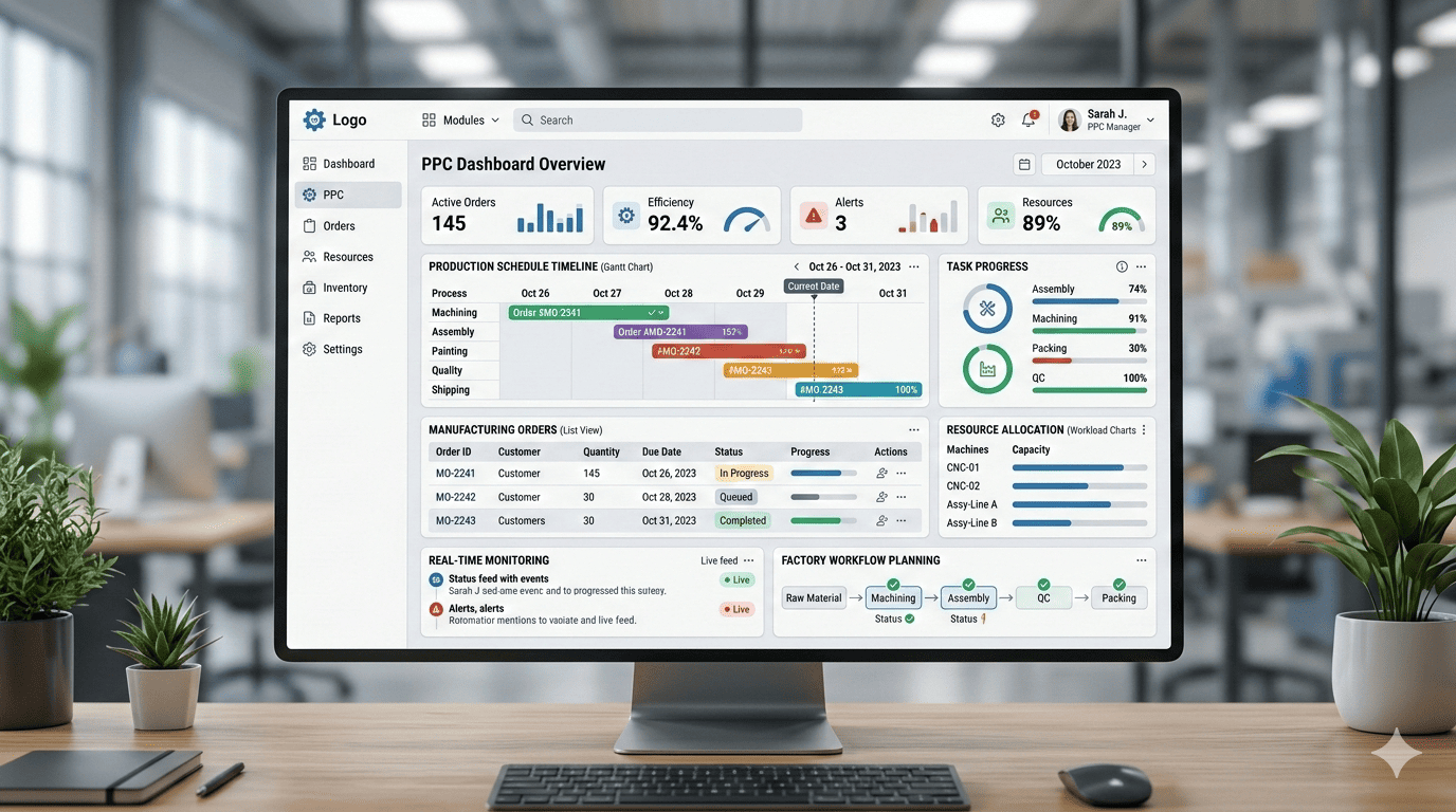 Production planning and control software for manufacturing industries