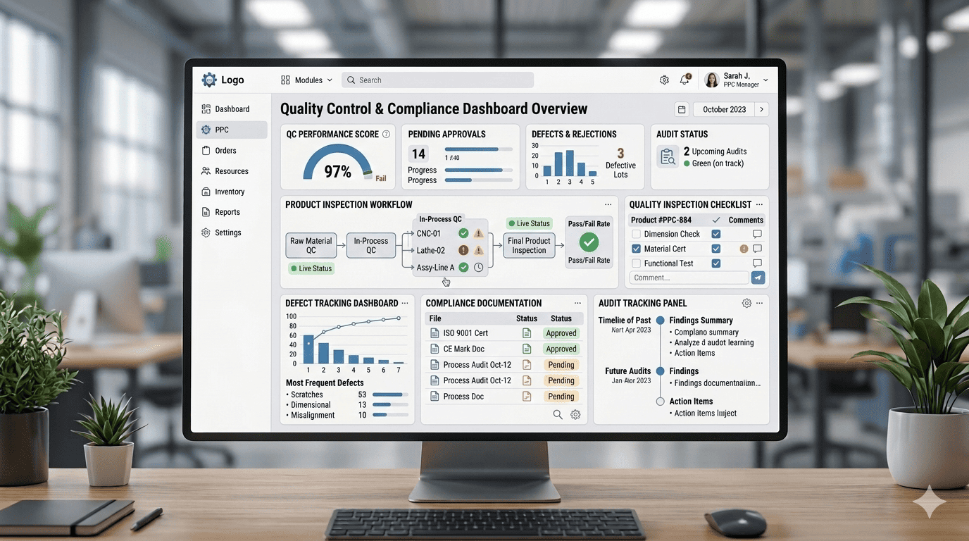 Quality control and inspection software for manufacturing units