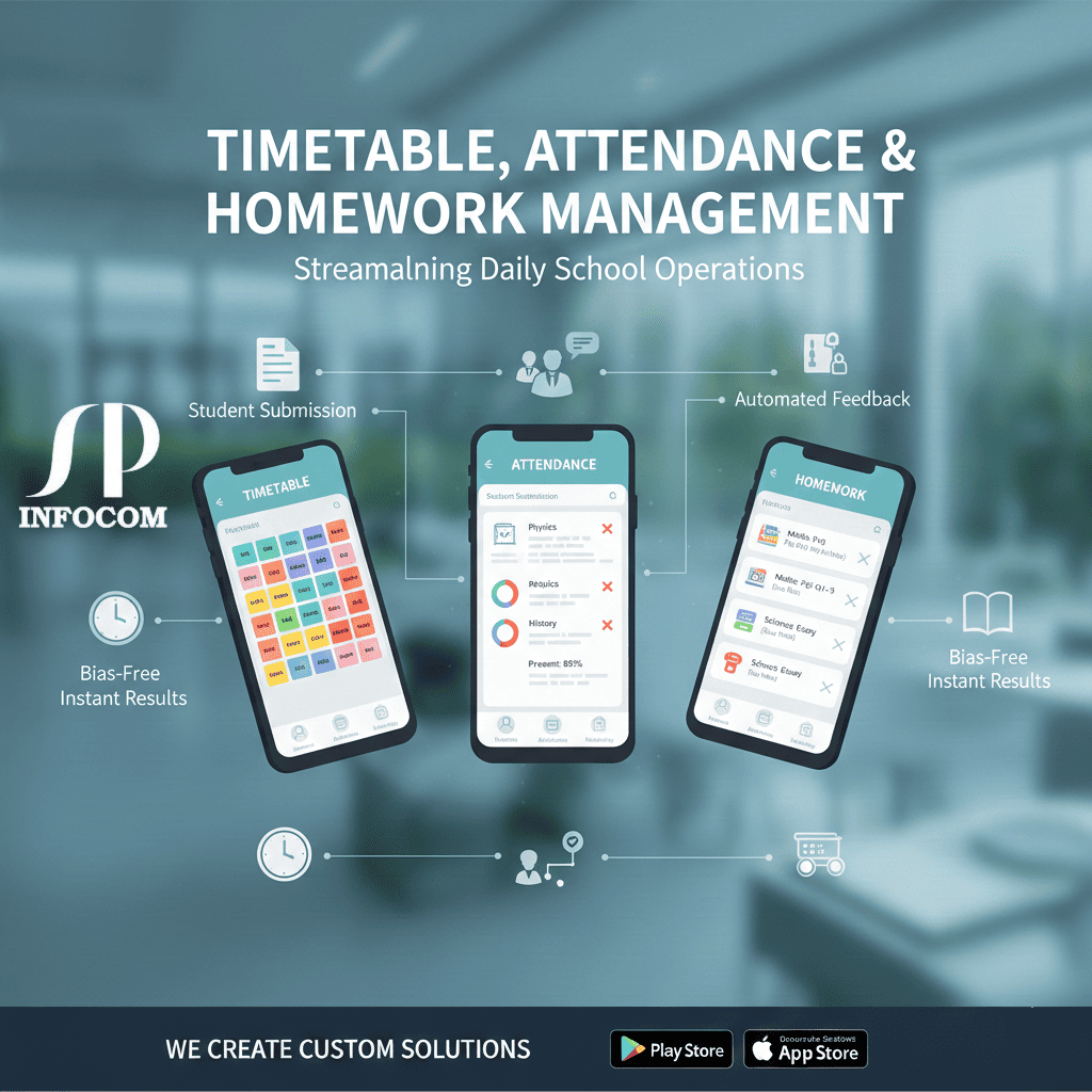 Digital timetable, attendance, and homework management software