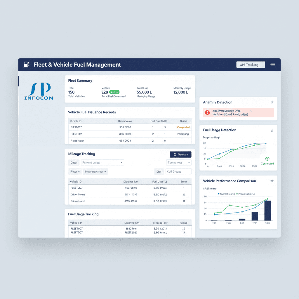 Fleet fuel management software for vehicles and transport operations