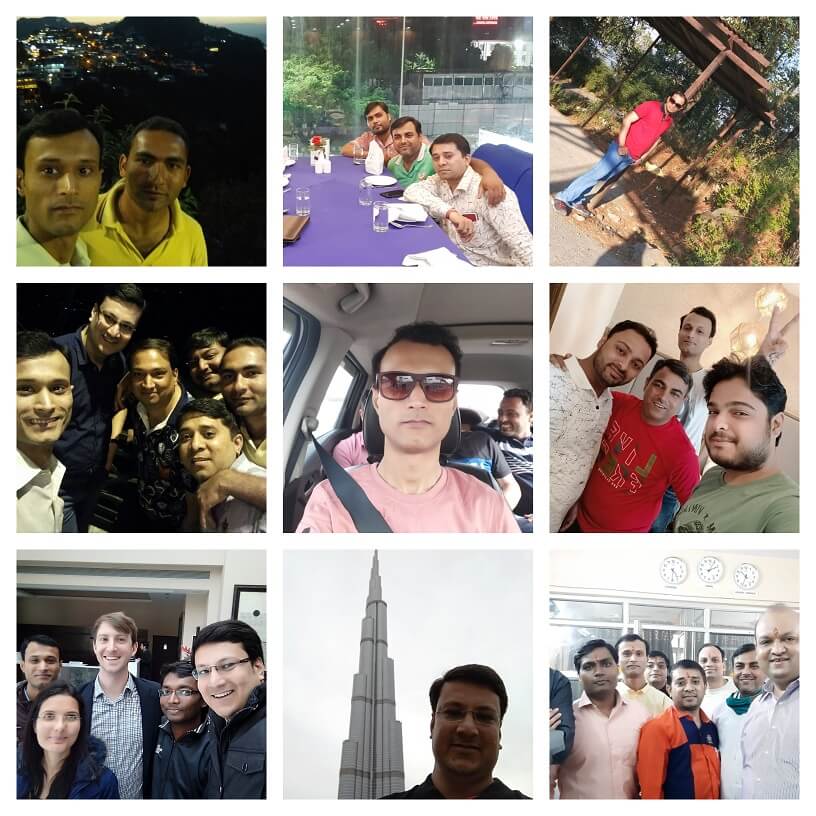 SP Infocom employees participating in a team celebration and group activity